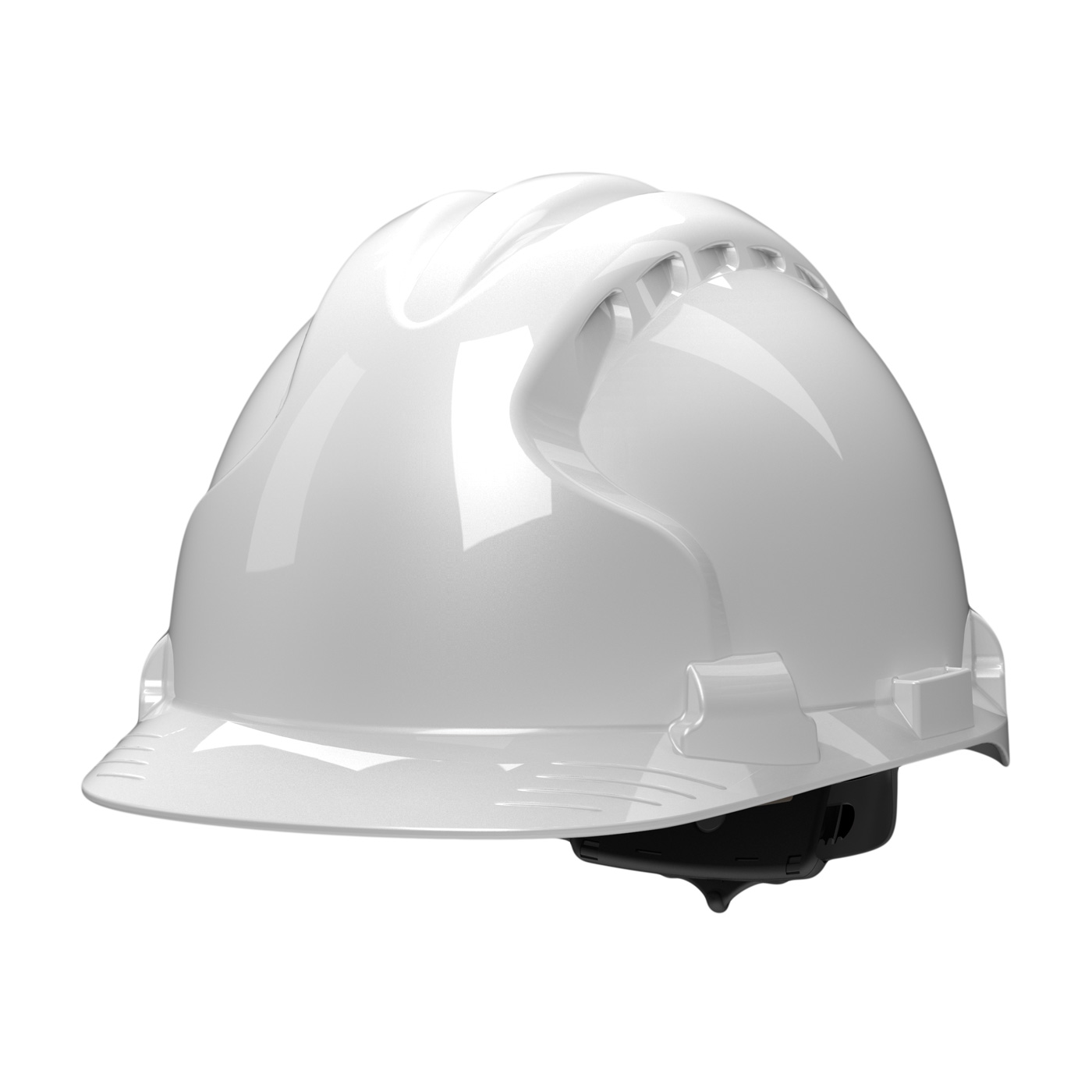 TYPE II HARD HAT WITH HDPE SHELL, EPS IMPACT LINER, POLYESTER SUSPENSION AND WHEEL RATCHET ADJUSTMENT