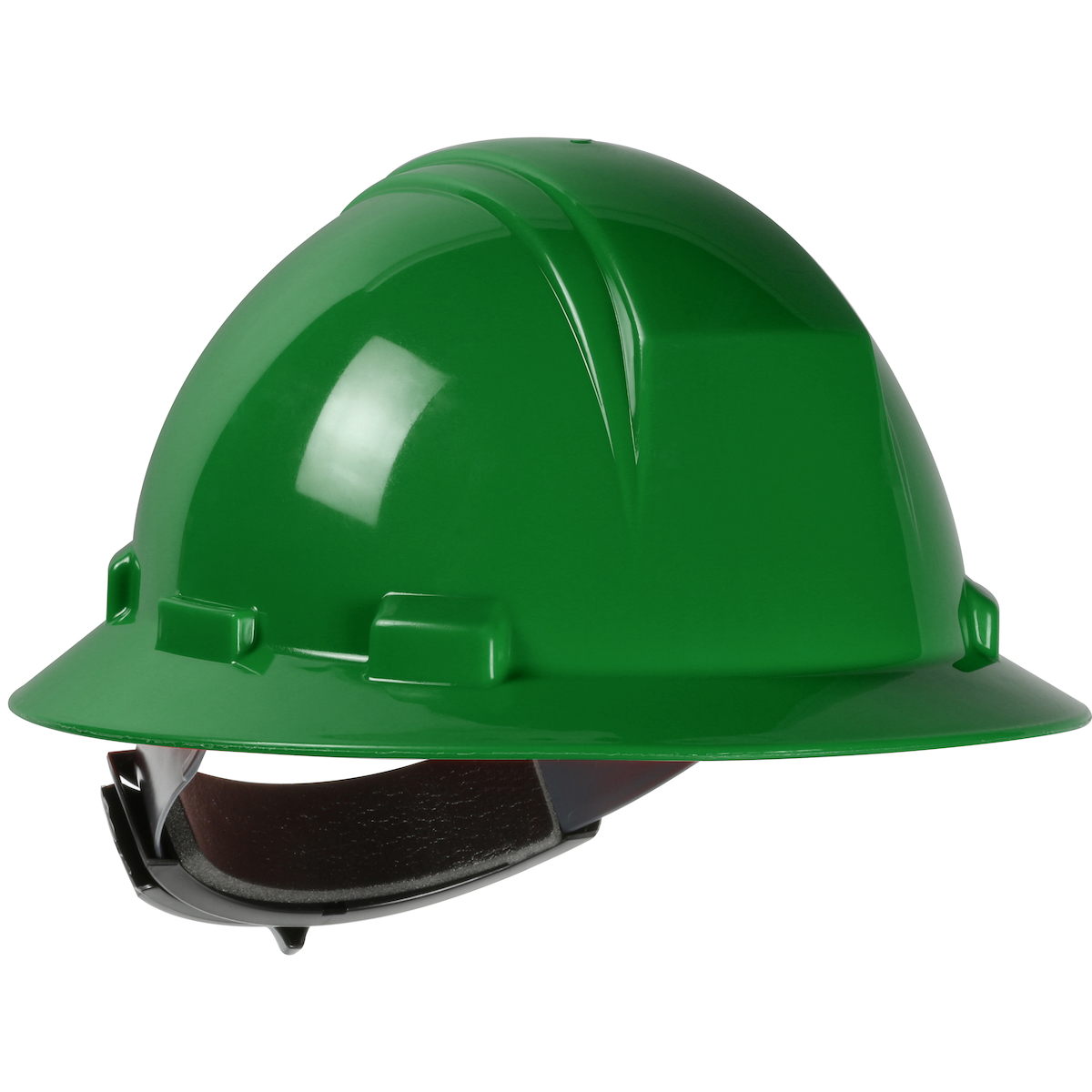 TYPE II FULL BRIM HARD HAT WITH HDPE SHELL, 4-POINT TEXTILE SUSPENSION AND WHEEL RATCHET ADJUSTMENT