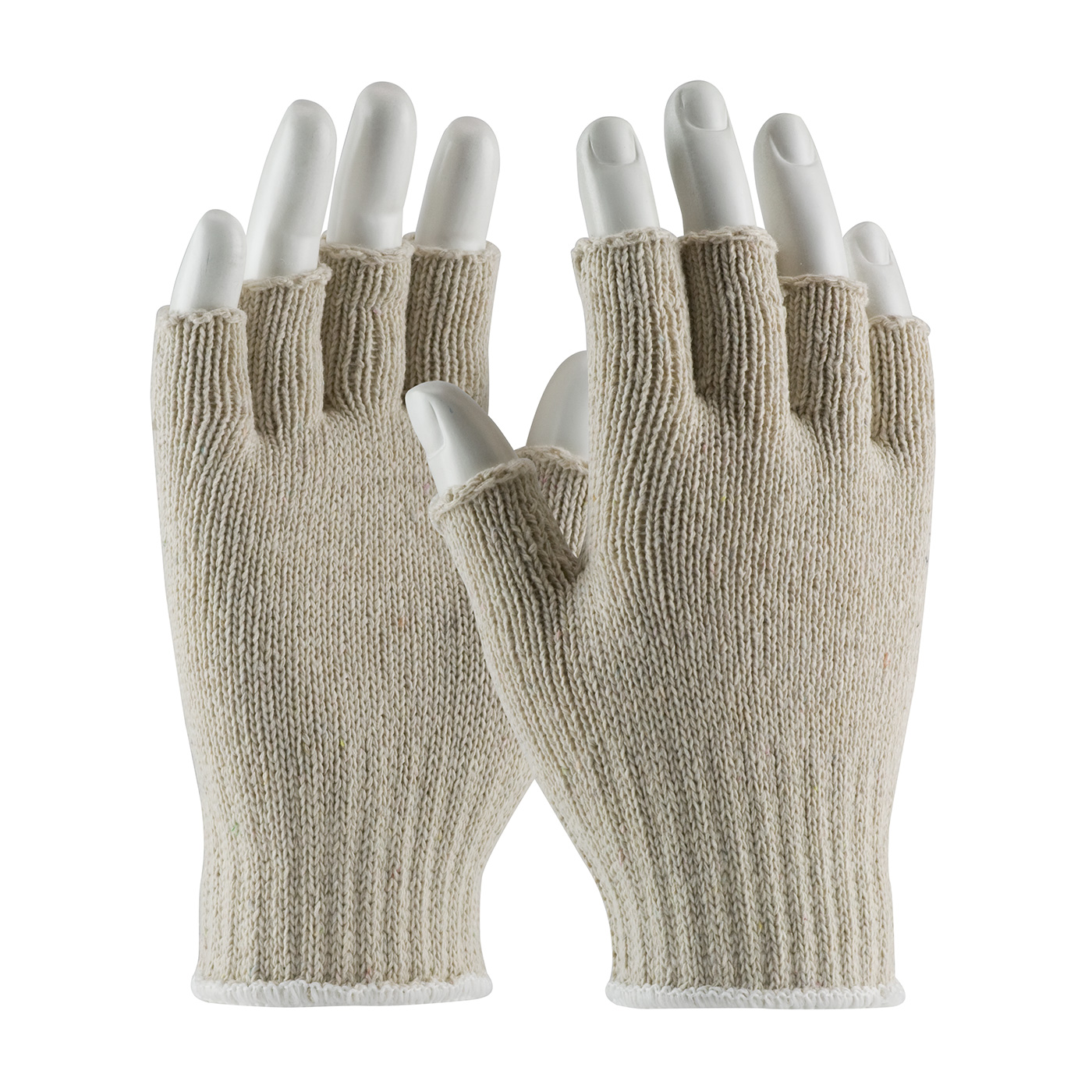 Medium Weight Seamless Knit Cotton / Polyester Glove - Half-Finger 35-C119/S, (25)