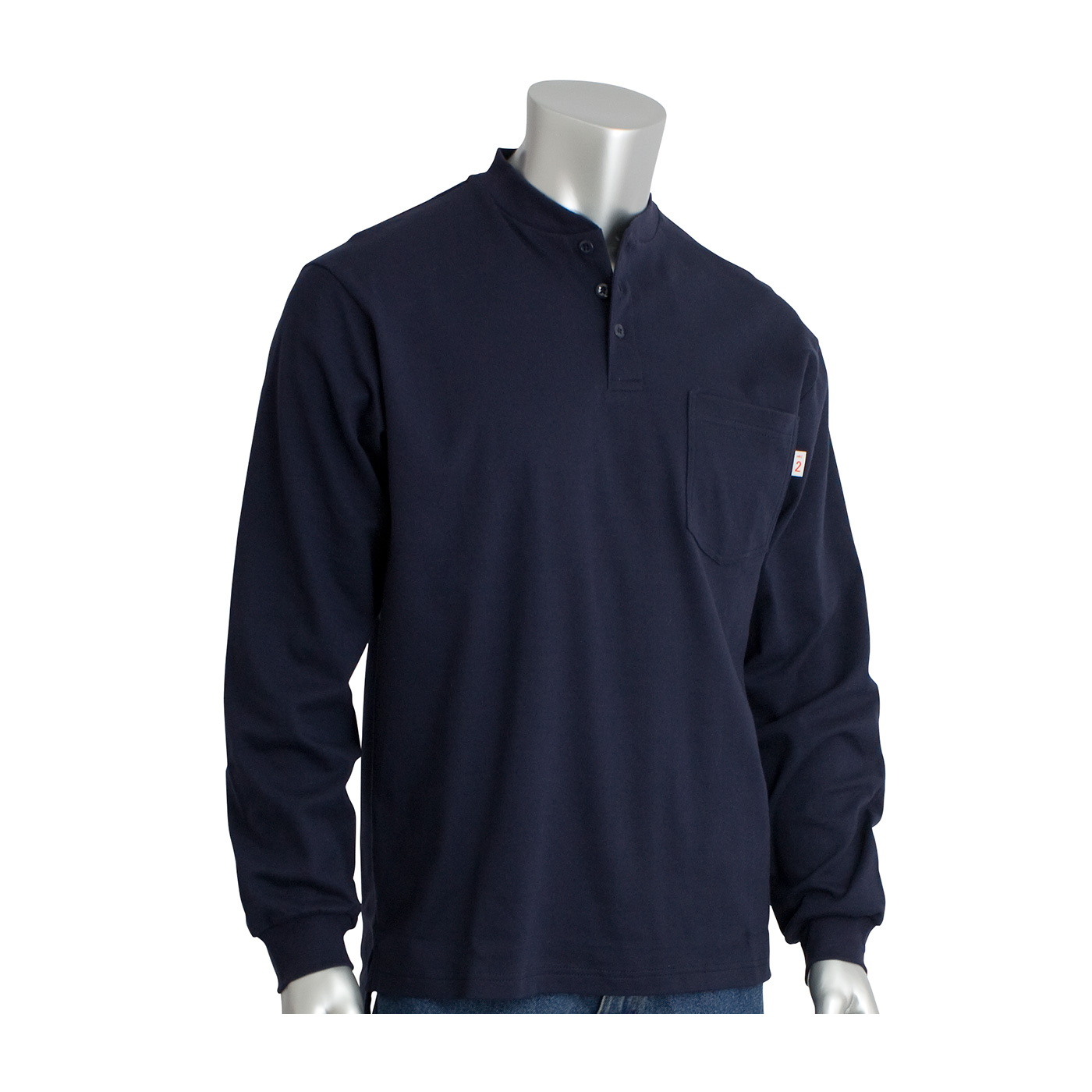 AR/FR Long Sleeve Henley 385-FRHN-(NV)-XL, (15)